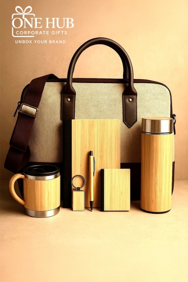 Premium Bamboo Finish Office Gift Set